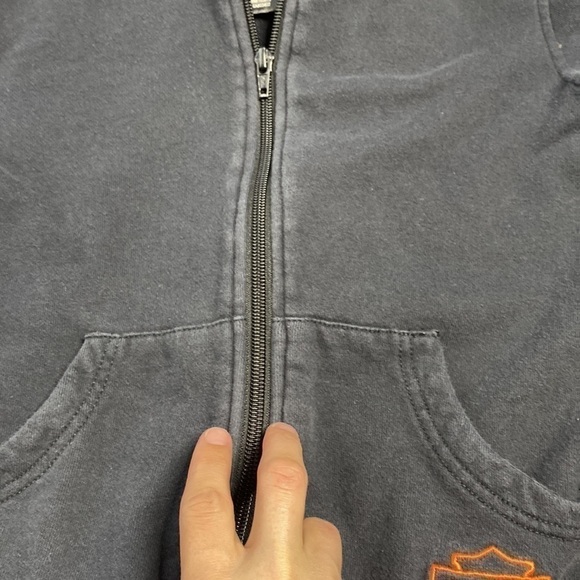 Harley Davidson Full Zip Black Hooded Sweatshirt Size Small - Picture 5 of 5